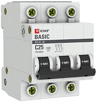 Выключатель автоматический EKF Basic ВА47-29 3п 20А C 4.5кА картинка